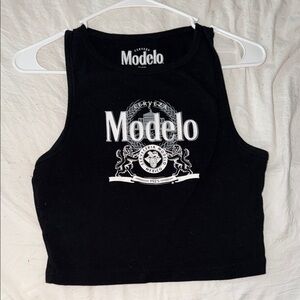 ModelCo Black and White Graphic Crop Top